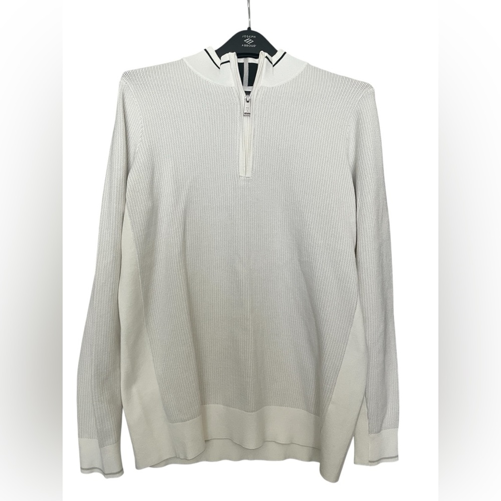 Men’s Classic English Rib Sweater with Half Zip, Medium